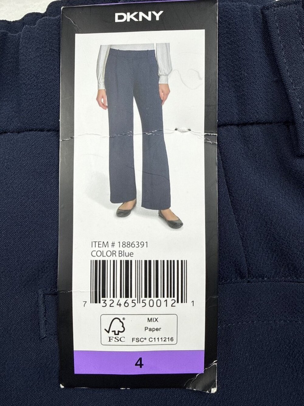 DKNY Women S Wide Leg Pant Blue 4 - Picture 3 of 5